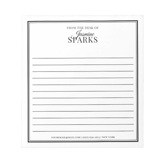 名カスタム前モダンからブラックライン ノートパッド (正面)