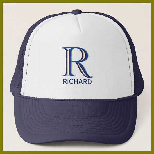 名カスタム前三層モノグラム キャップ