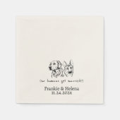 名カスタム前付きナプキンパーソナライズされた婚約 スタンダードカクテルナプキン (正面)