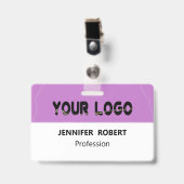 名カスタム前付きビジネスのロゴユーザー独自のロゴ バッジ (正面 （クリップ付）)