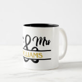 名カスタム前付きミセス・マパーソナライズされたグ ツートーンマグカップ (正面右)