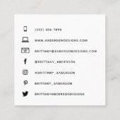 名カスタム前金ゴールドティール(緑がかった色)緑 スクエア名刺 (裏面)