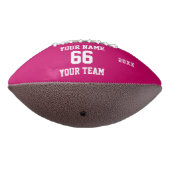 名カスタム前、番号、チーム付きのホワイトピンクのサッカー アメリカンフットボール (回転270)