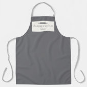 名カスタム称チャコールグレーシェフまたはスタッフ エプロン (正面)