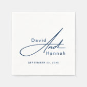 名カスタム結婚パーソナライズされた前のナプキン スタンダードカクテルナプキン (正面)