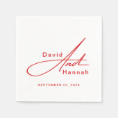 名カスタム結婚パーソナライズされた前のナプキン スタンダードカクテルナプキン (正面)