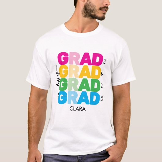 名カラフルカスタマイズ前と学年 Tシャツ (正面)