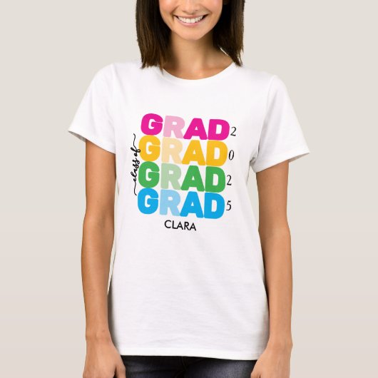 名カラフルカスタマイズ前と学年 Tシャツ (正面)