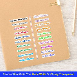 名カラフルスタイリッシュ付け(シンプルラベル名) シール