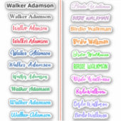 名カラフルスタイリッシュ付け(シンプルラベル名) シール (正面)