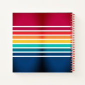 名カラフルストライプ前のパタパーソナライズされたーン ノートブック (裏面)