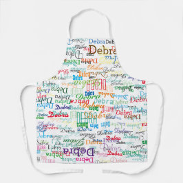 名カラフルモノグラムの白 エプロン