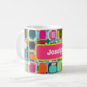 名カラフル前のモダン世紀中型パターン コーヒーマグカップ (正面左)