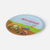 名カラフル前の年齢の誕生日少年モンスタートラック ペーパープレート (アングル)