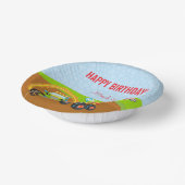 名カラフル前の年齢の誕生日少年モンスタートラック ペーパーボウル (傾斜あり)