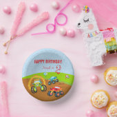 名カラフル前の年齢の誕生日少年モンスタートラック ペーパーボウル (パーティー)