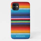 名カラフル前ストライプの付きメキシコ毛布 Case-Mate iPhoneケース (裏面)