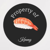 名カラフル称寿司財産 ラベル (デザイン2)