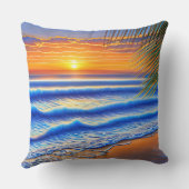 名カリブの前を付けパーソナライズされたた夕日 クッション (裏面)