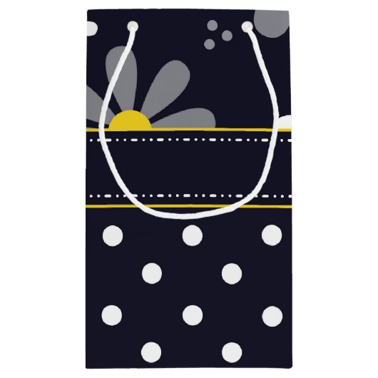 名ガーリーモダン前のデイジーと水玉模様 スモールペーパーバッグ (裏面)