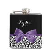 名ガーリー前のかわいらし紫色のリボン フラスク (正面)