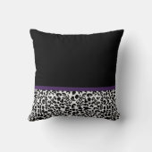 名ガーリー前のレオパかわいらしードプリントパープルリボン クッション (裏面)