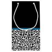 名ガーリー前Leopard Print Cobalt かわいらし Blue Ribbon スモールペーパーバッグ (裏面)