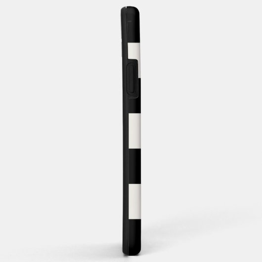 名クラシック前の黒と卵殻の白ストライプい Case-Mate iPhoneケース (裏面/右)