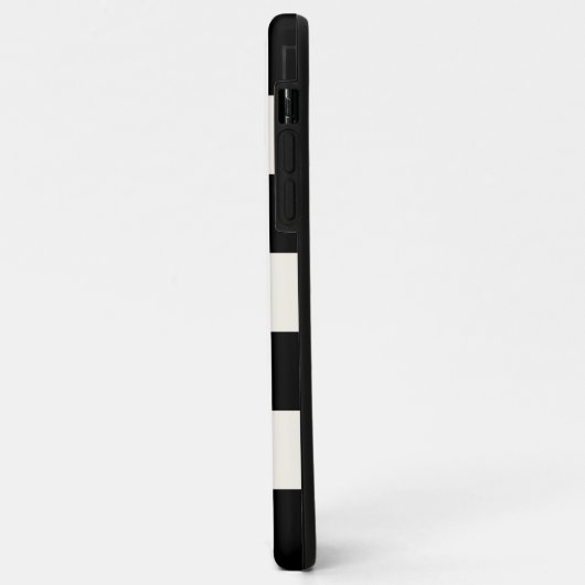 名クラシック前の黒と卵殻の白ストライプい Case-Mate iPhoneケース (裏面/左)