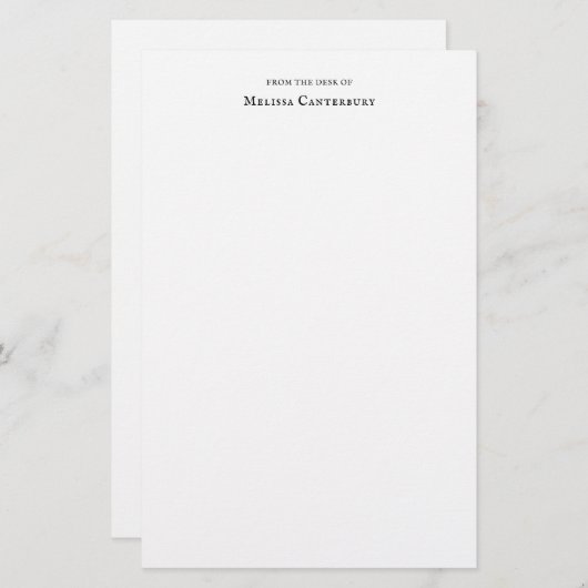 名クラシック前エレガントのタイポグラフィ 便箋 (正面/裏面)