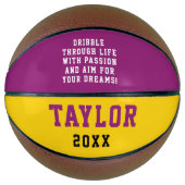 名クールカラフルやる気を起こさせる前と日付の誕生日 バスケットボール (正面)