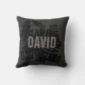 名クールモダン前コラージュ（黒と灰色） クッション (裏面)