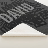 名クールモダン前コラージュ（黒と灰色） シェルパブランケット (3/4)