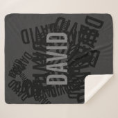 名クールモダン前コラージュ（黒と灰色） シェルパブランケット (正面(横))