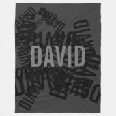 名クールモダン前コラージュ(黒と灰色) フリースブランケット (正面)