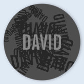 名クールモダン前コラージュ(黒と灰色) ラウンドシール