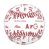 名クール前のタイポグラフィパターパーソナライズされたン 野球ボール (裏面)