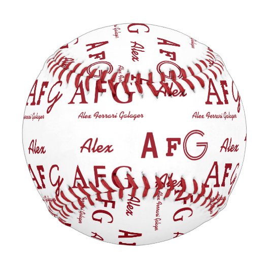 名クール前のタイポグラフィパターパーソナライズされたン 野球ボール (裏面)