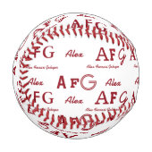 名クール前のタイポグラフィパターパーソナライズされたン 野球ボール (正面左)