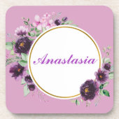 名クール前は見事な紫色の花 コースター (正面)