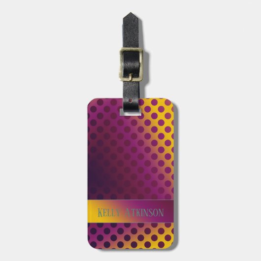 名グラデーション前付きパッションフルーツ水玉模様 ラゲッジタグ (正面縦)