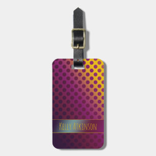 名グラデーション前付きパッションフルーツ水玉模様 ラゲッジタグ