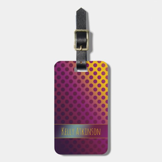 名グラデーション前付きパッションフルーツ水玉模様 ラゲッジタグ (正面縦)