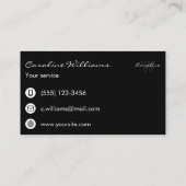 名シンプルエレガント名モノグラム白黒楕円 名刺 (裏面)