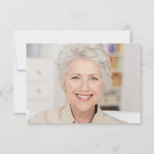 名シンプルスクリプト写真リタイアありがとう ノートカード (裏面)