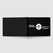 名シンプルスタイリッシュ付モノグラム結婚 ゲストブック (全面)