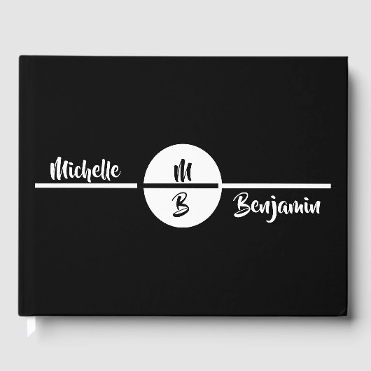 名シンプルスタイリッシュ付モノグラム結婚 ゲストブック (正面)