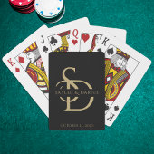 名シンプルパーソナライズされた付き結婚モノグラム トランプ