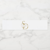 名シンプルパーソナライズされた付き結婚モノグラム ペットボトルラベル (シングルラベル)