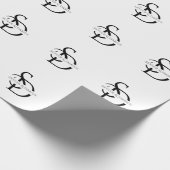 名シンプルパーソナライズされた付き結婚モノグラム ラッピングペーパー (角)